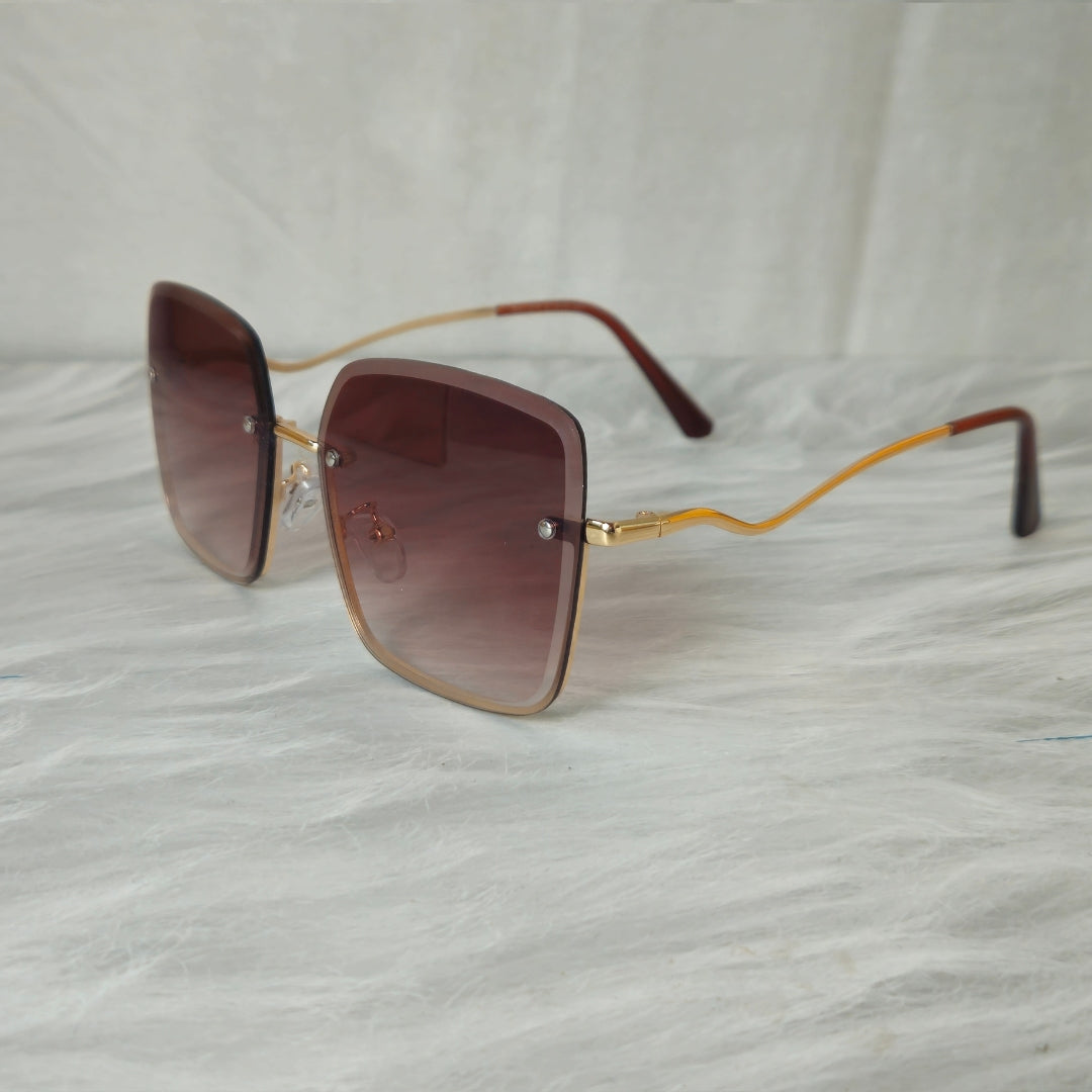 Rim-Less Butterfly/Square Sunglasses