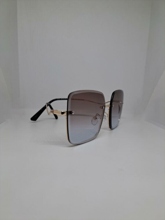 Geometric Lens Design Rimless Sunglasses
