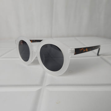 White Frame Black Lens Stylish Sunglass