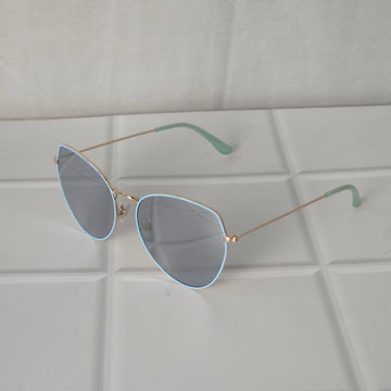 Silver Blue Round Sunglass