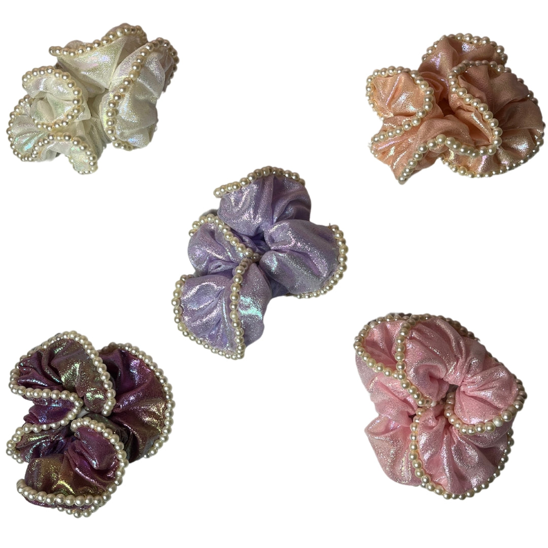 Handcrafted hair scrunchies Pack Of 5