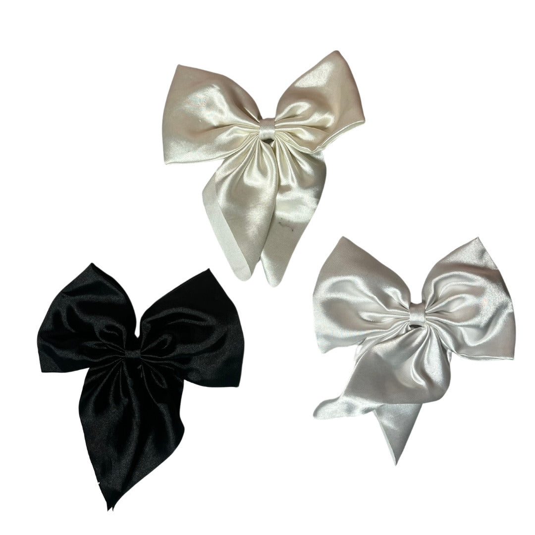 Silk Hair Bow Scrunchie Pack Of 3