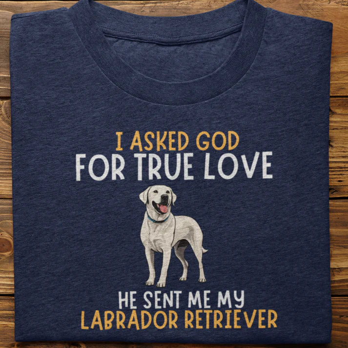 Labrador Retriever : I Asked God Tshirt Unisex Black